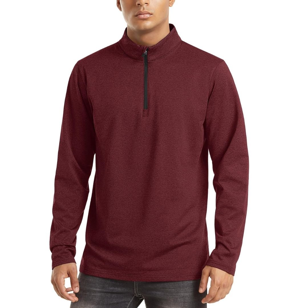 Men’s Quarter Zip Pullover Sweatshirt Long Sleeve Winter Fleece Lined Thermal