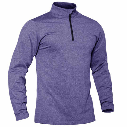 Men’s Quarter Zip Pullover Sweatshirt Long Sleeve Winter Fleece Lined Thermal