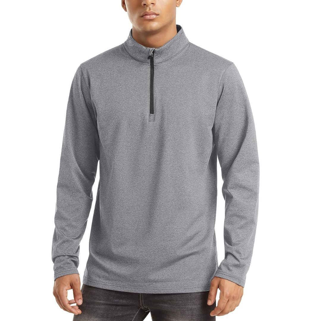 Men’s Quarter Zip Pullover Sweatshirt Long Sleeve Winter Fleece Lined Thermal