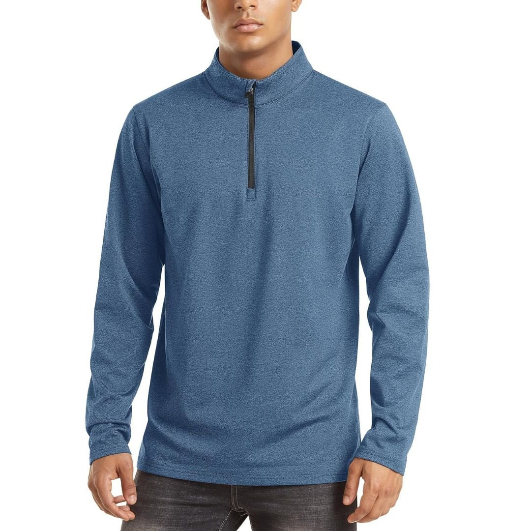 Men’s Quarter Zip Pullover Sweatshirt Long Sleeve Winter Fleece Lined Thermal