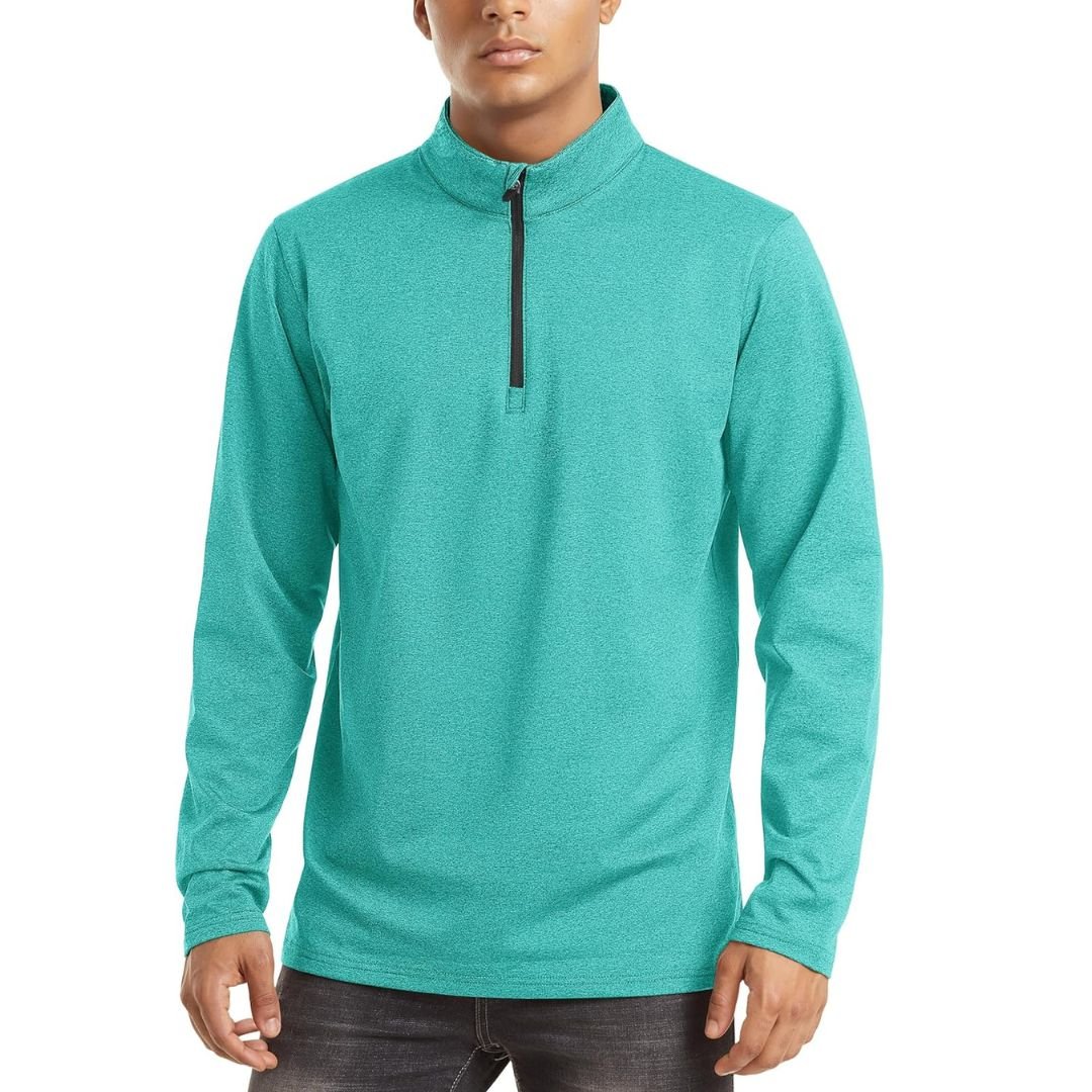 Men’s Quarter Zip Pullover Sweatshirt Long Sleeve Winter Fleece Lined Thermal