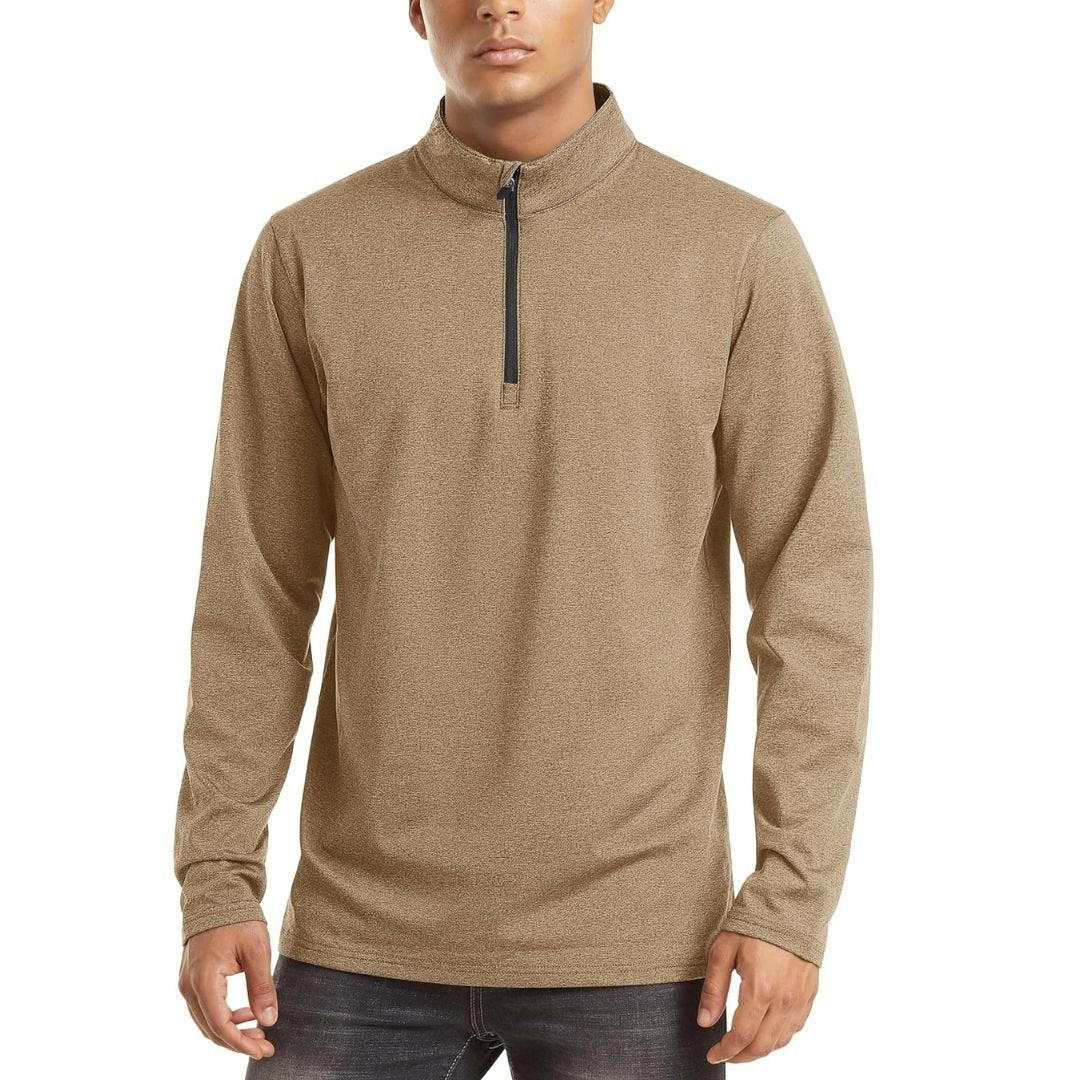 Men’s Quarter Zip Pullover Sweatshirt Long Sleeve Winter Fleece Lined Thermal