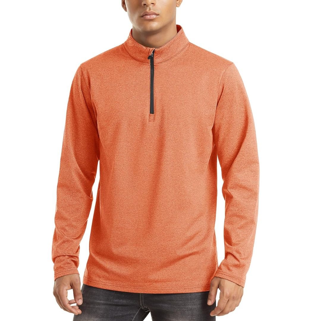 Men’s Quarter Zip Pullover Sweatshirt Long Sleeve Winter Fleece Lined Thermal