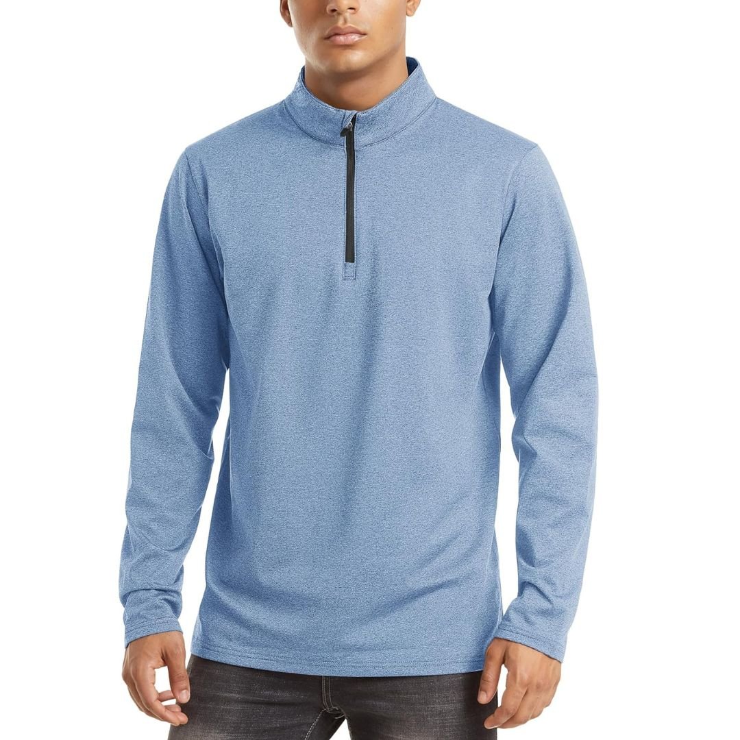 Men’s Quarter Zip Pullover Sweatshirt Long Sleeve Winter Fleece Lined Thermal