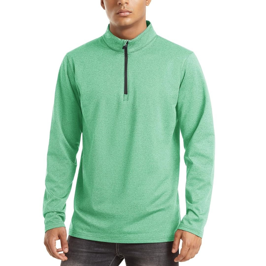 Men’s Quarter Zip Pullover Sweatshirt Long Sleeve Winter Fleece Lined Thermal