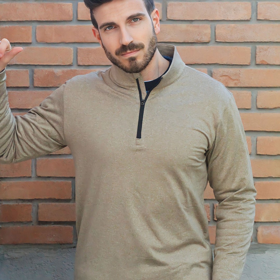 Men’s Quarter Zip Pullover Sweatshirt Long Sleeve Winter Fleece Lined Thermal