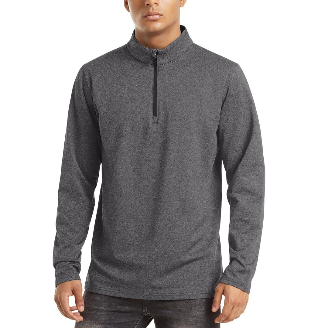 Men’s Quarter Zip Pullover Sweatshirt Long Sleeve Winter Fleece Lined Thermal