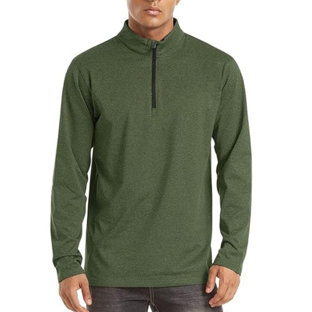 Men’s Quarter Zip Pullover Sweatshirt Long Sleeve Winter Fleece Lined Thermal