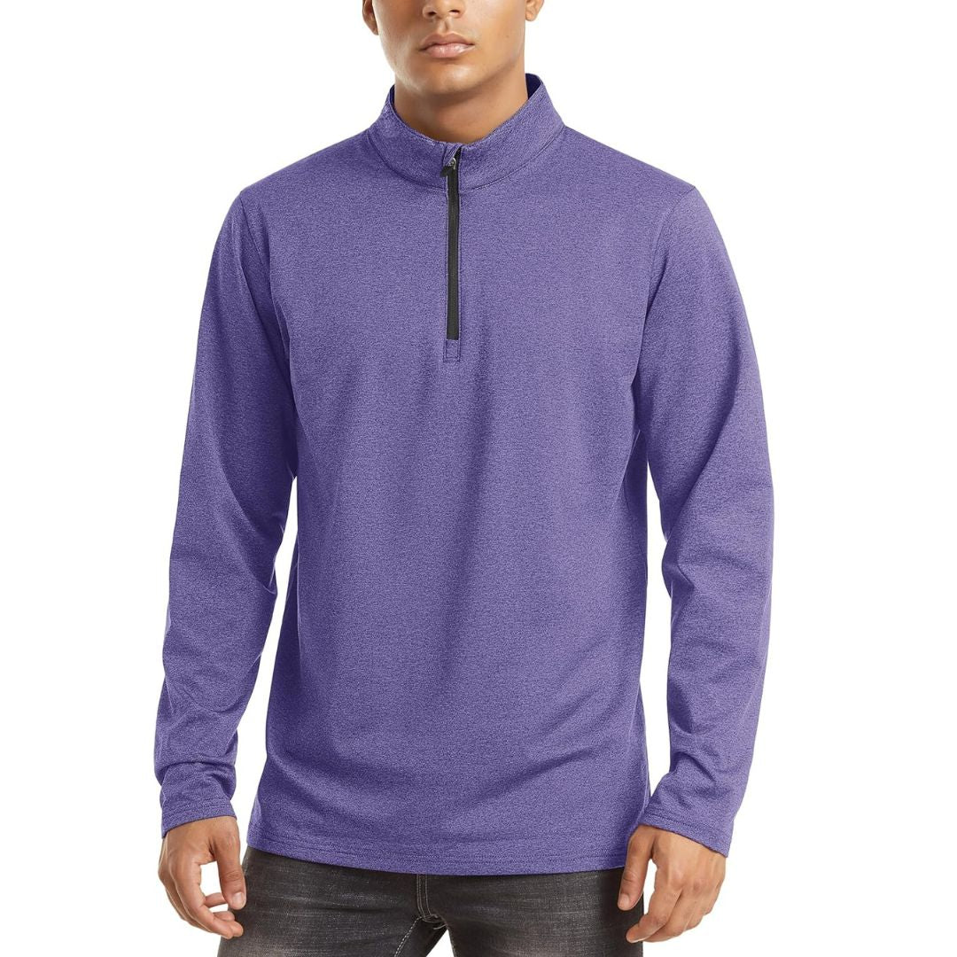 Men’s Quarter Zip Pullover Sweatshirt Long Sleeve Winter Fleece Lined Thermal