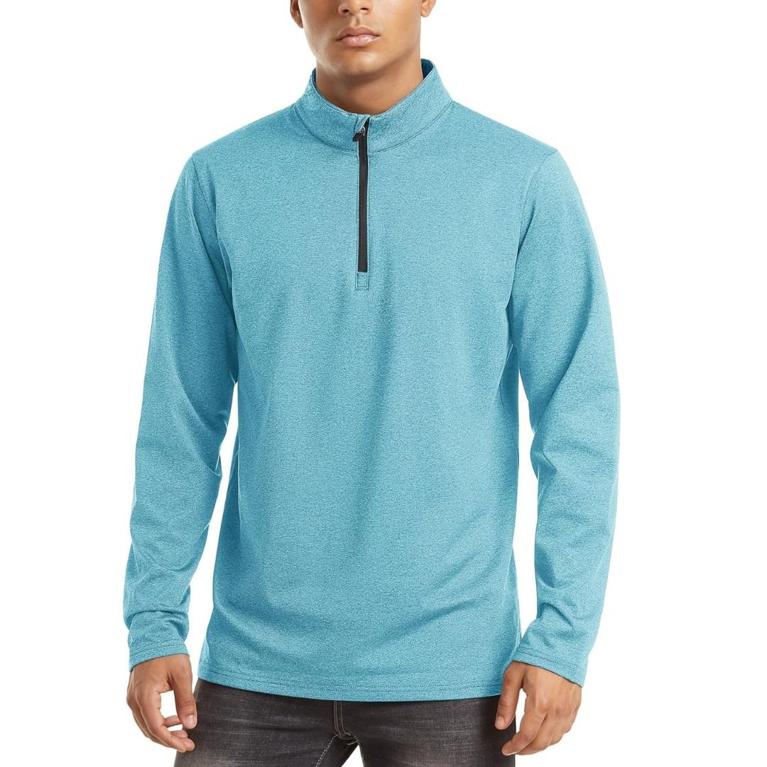 Men’s Quarter Zip Pullover Sweatshirt Long Sleeve Winter Fleece Lined Thermal