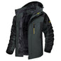 Men's Windproof Fleece Lined Ski Jacket with Multiple Pockets