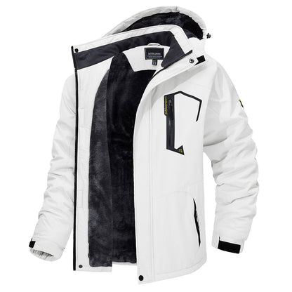 Men's Waterproof Fleece Lined Ski Jacket with Multiple Pockets