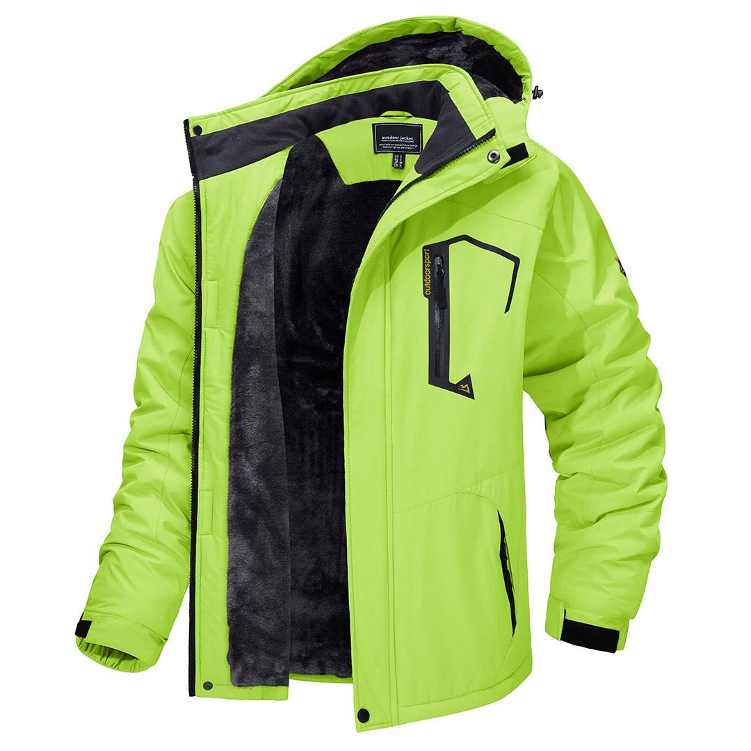 Men's Waterproof Fleece Lined Ski Jacket with Multiple Pockets