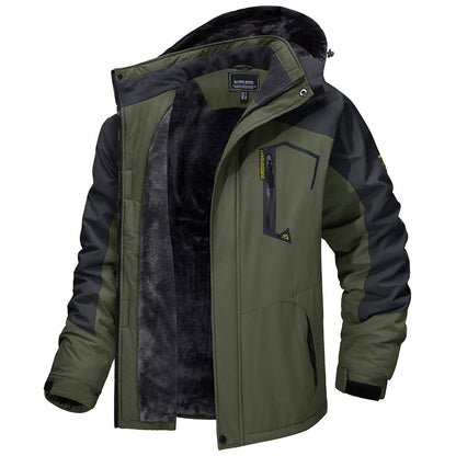 Men's Waterproof Fleece Lined Ski Jacket with Multiple Pockets
