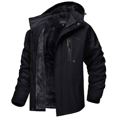 Men's Waterproof Fleece Lined Ski Jacket with Multiple Pockets