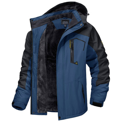 Men's Waterproof Fleece Lined Ski Jacket with Multiple Pockets