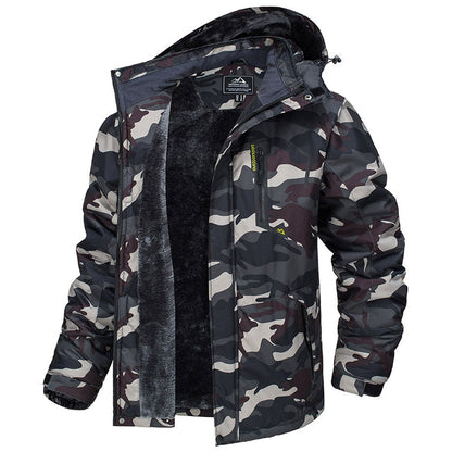 Men's Waterproof Fleece Lined Ski Jacket with Multiple Pockets