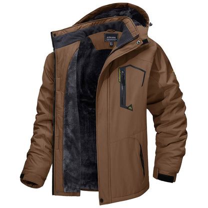 Men's Waterproof Fleece Lined Ski Jacket with Multiple Pockets