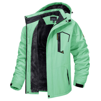 Men's Waterproof Fleece Lined Ski Jacket with Multiple Pockets