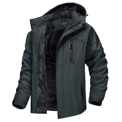 Men's Waterproof Fleece Lined Ski Jacket with Multiple Pockets