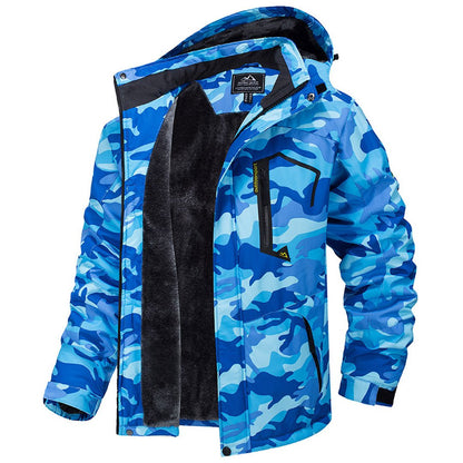 Men's Waterproof Fleece Lined Ski Jacket with Multiple Pockets