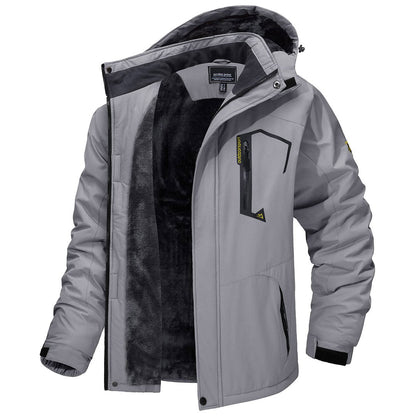 Men's Waterproof Fleece Lined Ski Jacket with Multiple Pockets