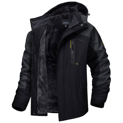 Men's Waterproof Fleece Lined Ski Jacket with Multiple Pockets