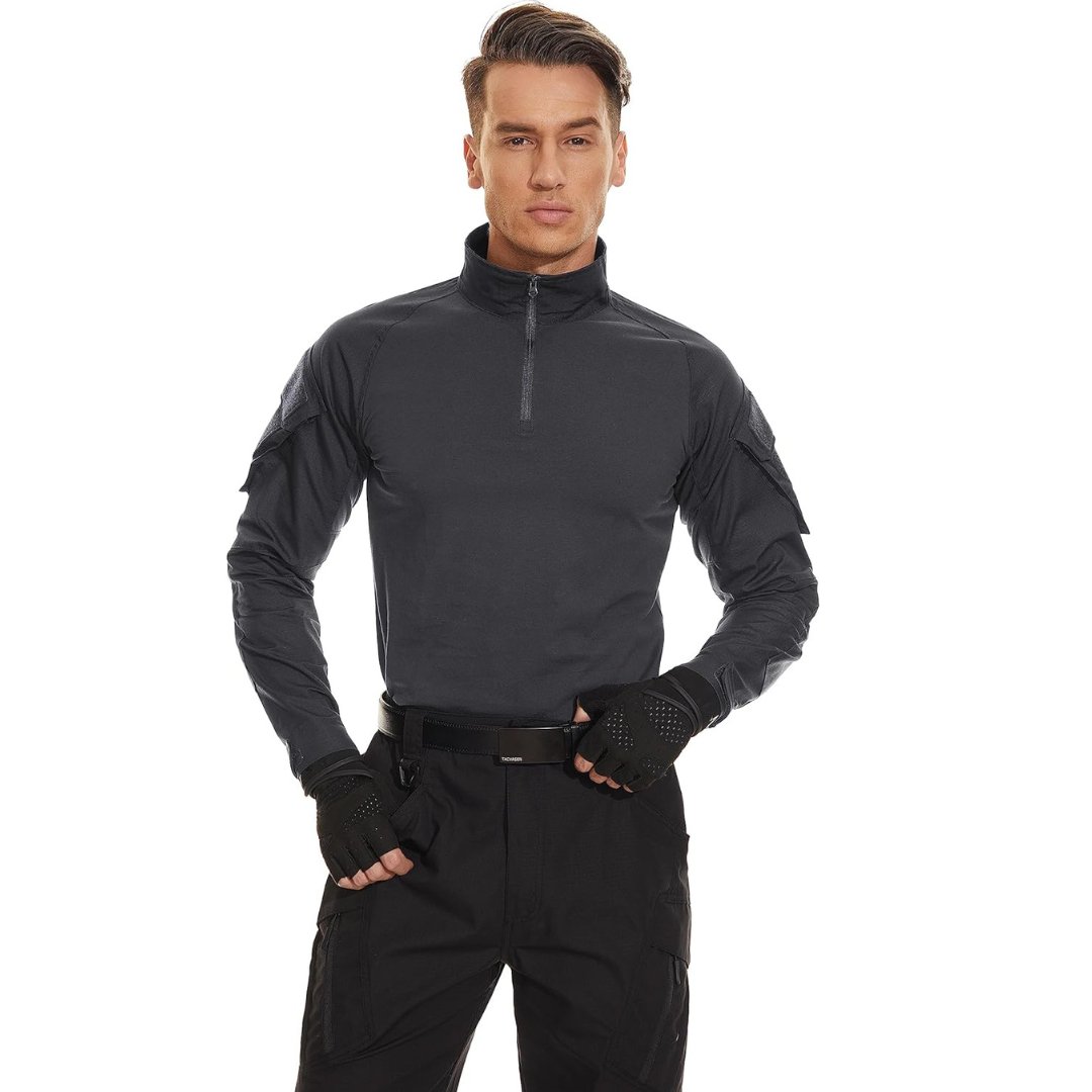 Men's Tactical 1/4 Half Zip Sweatshirt Assault Design Combat Shirt