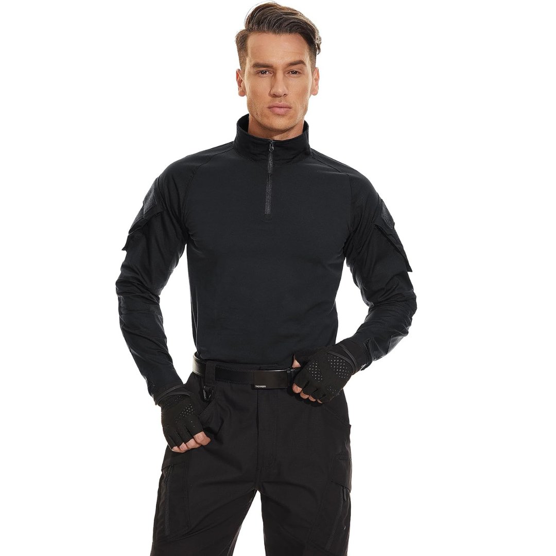 Men's Tactical 1/4 Half Zip Sweatshirt Assault Design Combat Shirt