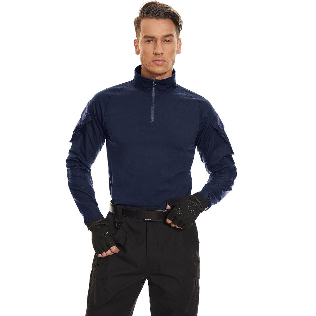 Men's Tactical 1/4 Half Zip Sweatshirt Assault Design Combat Shirt