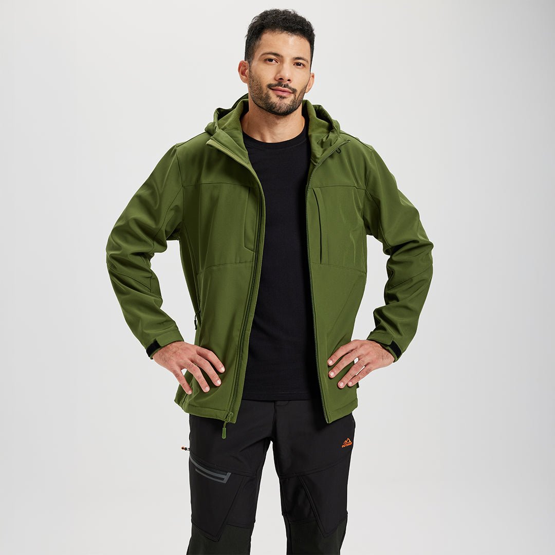 Men's Tactical Softshell Jacket Hooded Waterproof Coat