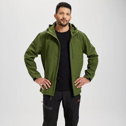 Men's Tactical Softshell Jacket Hooded Waterproof Coat