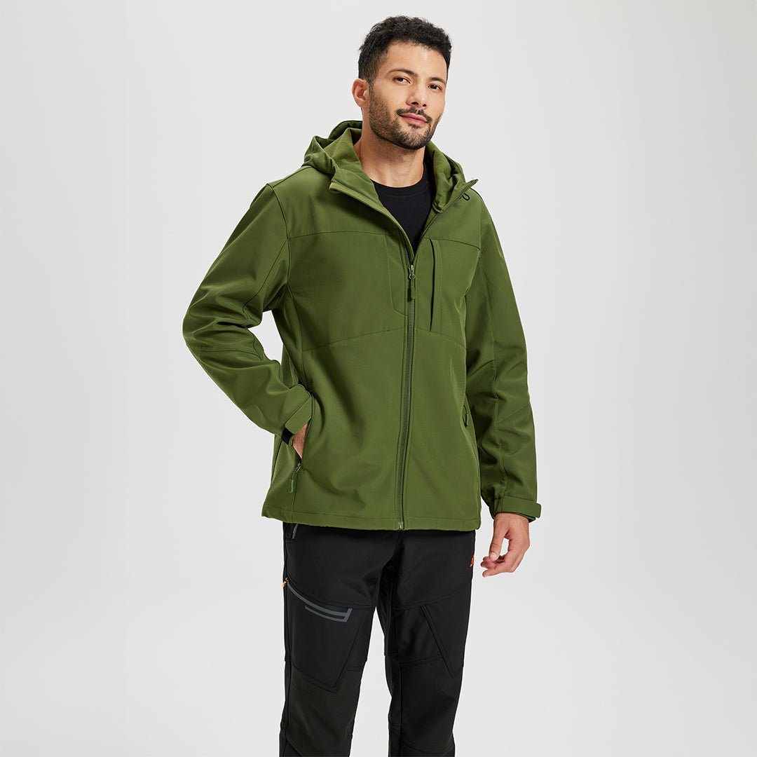 Men's Tactical Softshell Jacket Hooded Waterproof Coat
