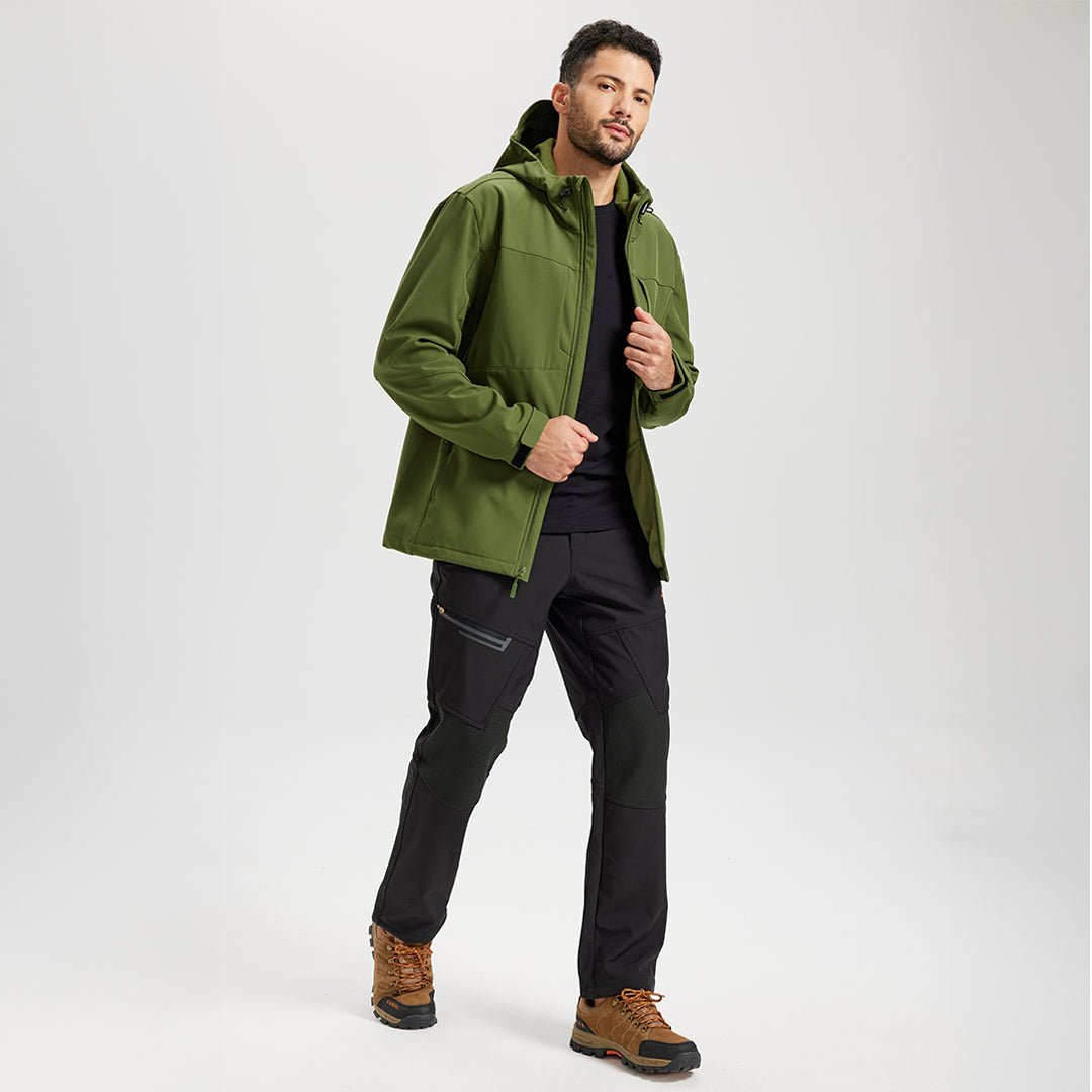 Men's Tactical Softshell Jacket Hooded Waterproof Coat