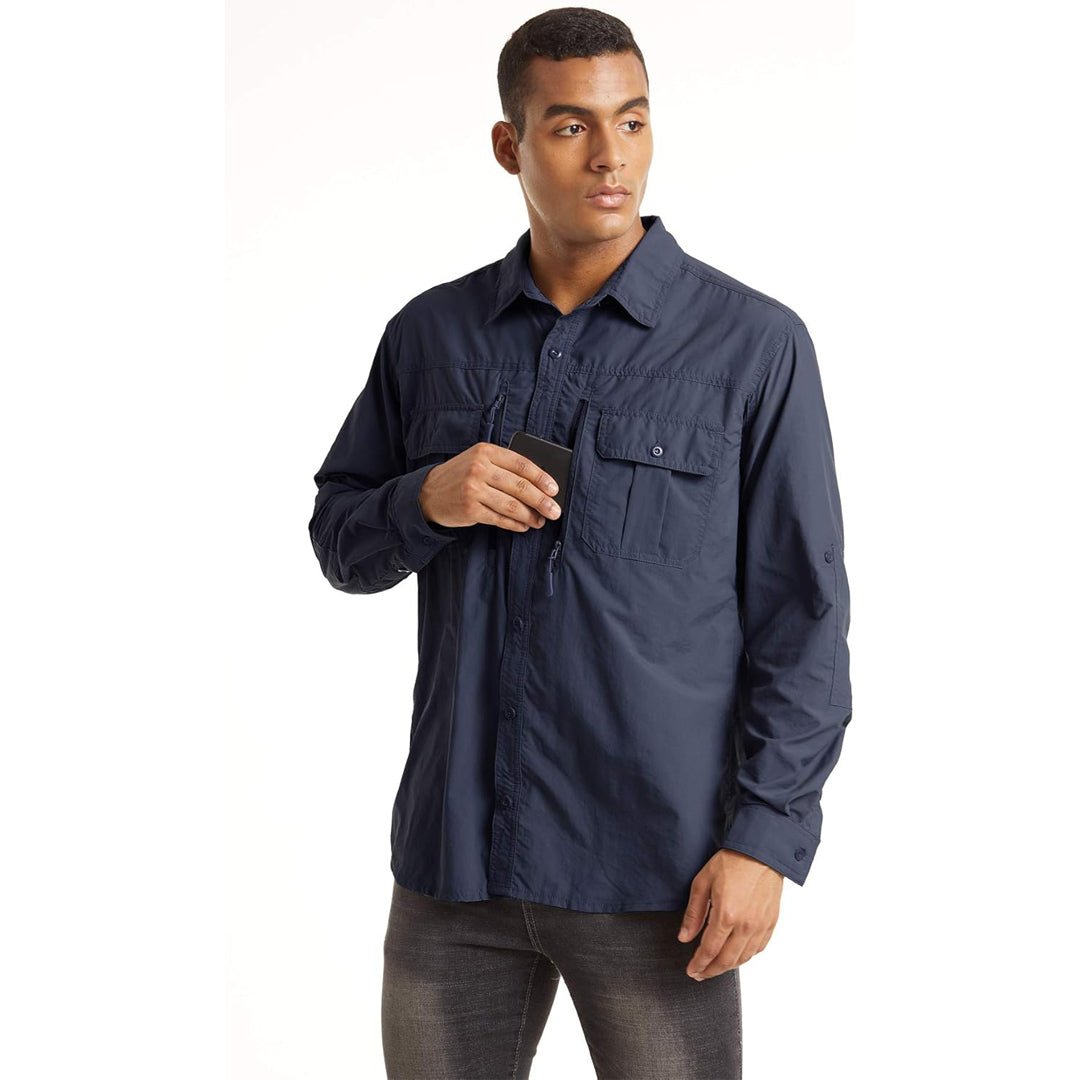 Men's Tactical Sun Protective Button-Down Long Sleeve Shirt