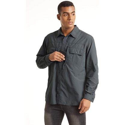 Men's Tactical Sun Protective Button-Down Long Sleeve Shirt