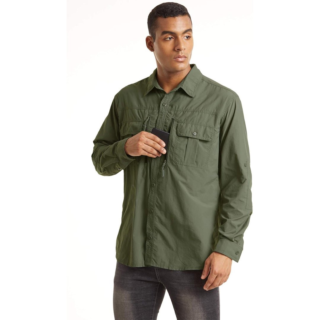 Men's Tactical Sun Protective Button-Down Long Sleeve Shirt
