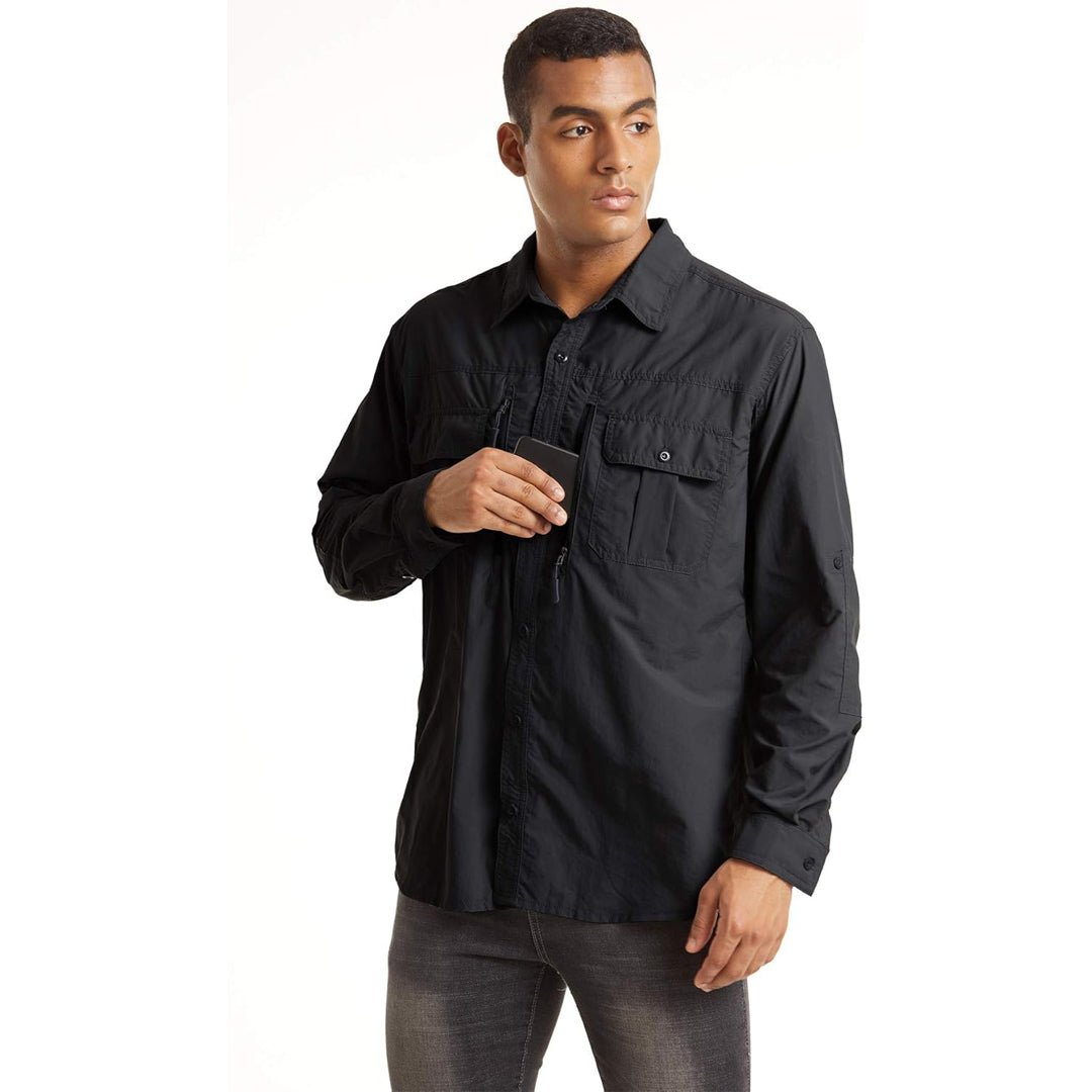 Men's Tactical Sun Protective Button-Down Long Sleeve Shirt