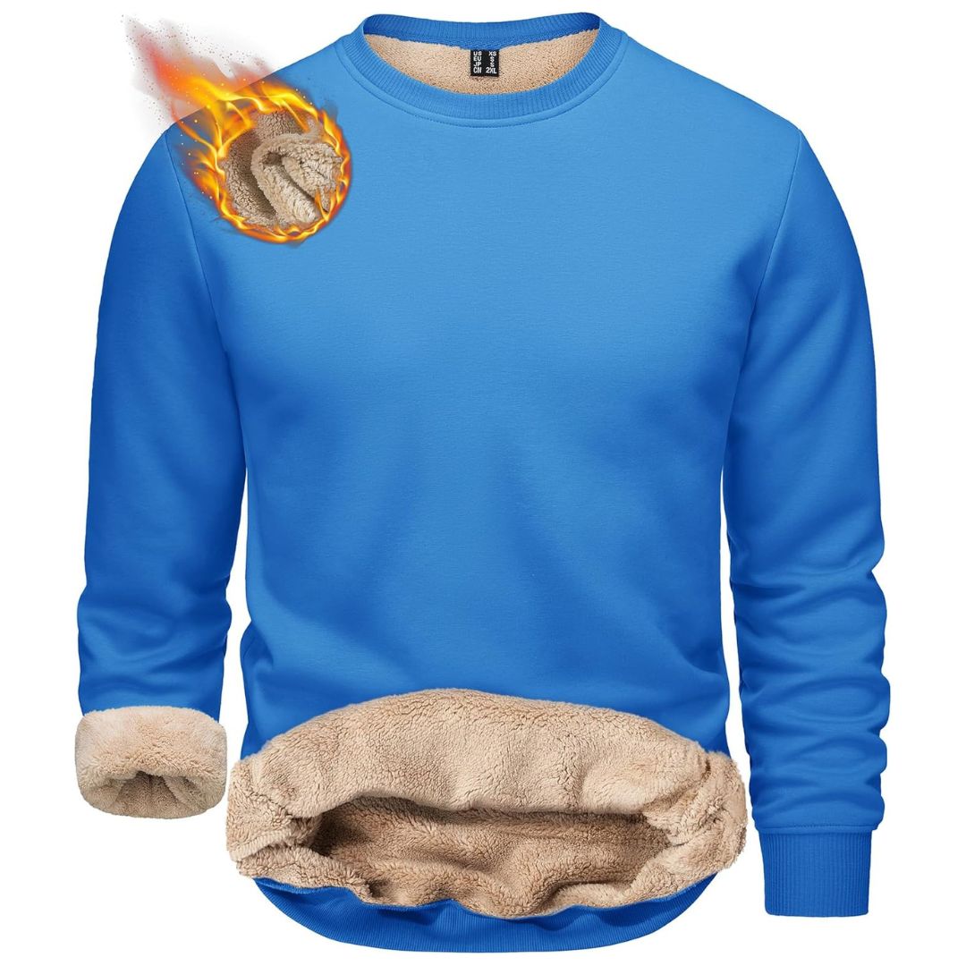 Men’s Sherpa Lined Sweatshirt Warm Heavyweight Fleece Pullover