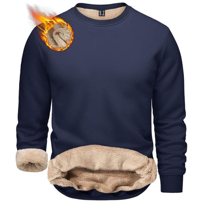 Men’s Sherpa Lined Sweatshirt Warm Heavyweight Fleece Pullover