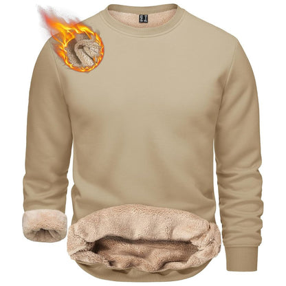 Men’s Sherpa Lined Sweatshirt Warm Heavyweight Fleece Pullover