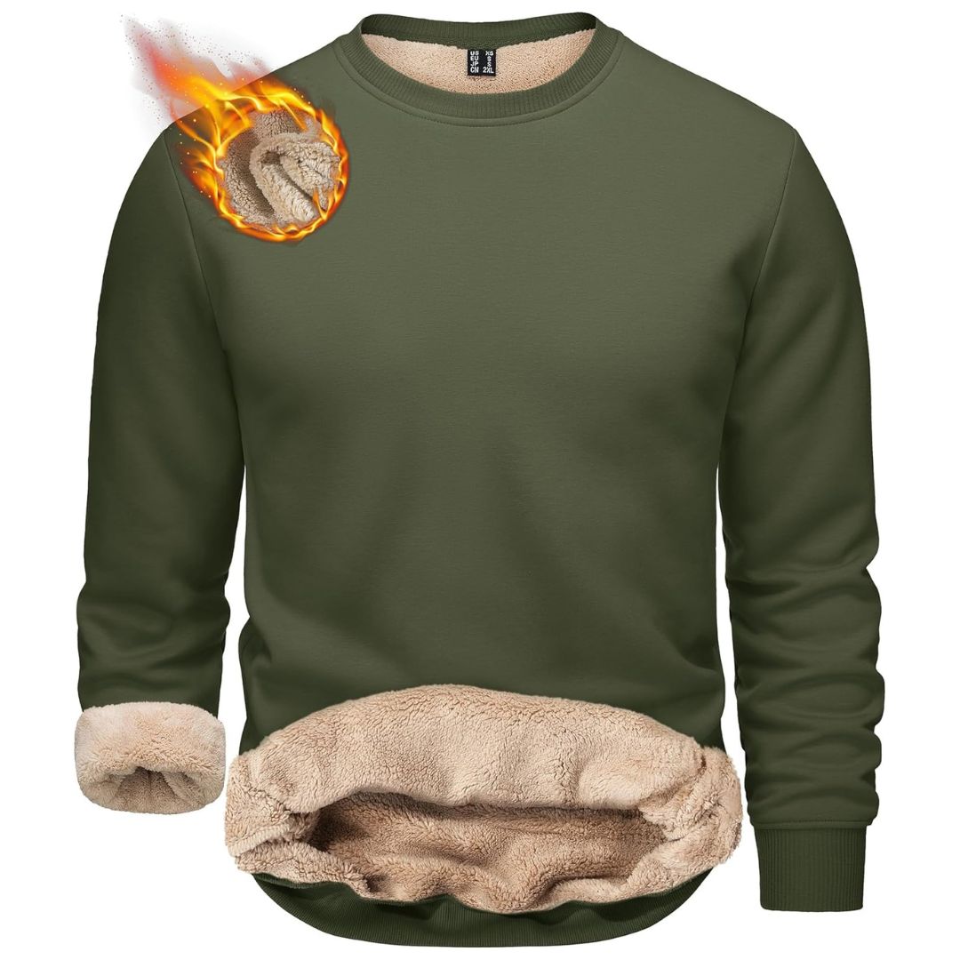 Men’s Sherpa Lined Sweatshirt Warm Heavyweight Fleece Pullover