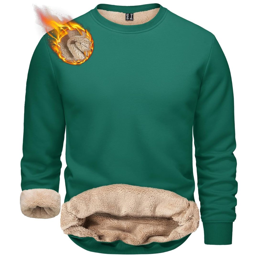 Men’s Sherpa Lined Sweatshirt Warm Heavyweight Fleece Pullover