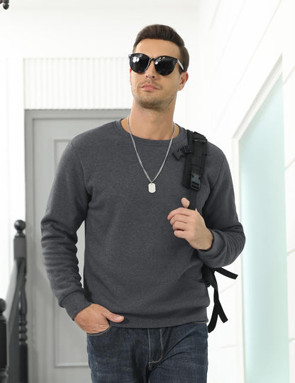 Men’s Sherpa Lined Sweatshirt Warm Heavyweight Fleece Pullover