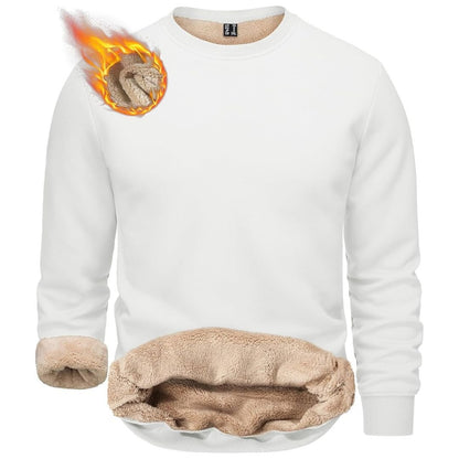 Men’s Sherpa Lined Sweatshirt Warm Heavyweight Fleece Pullover