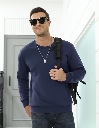 Men’s Sherpa Lined Sweatshirt Warm Heavyweight Fleece Pullover