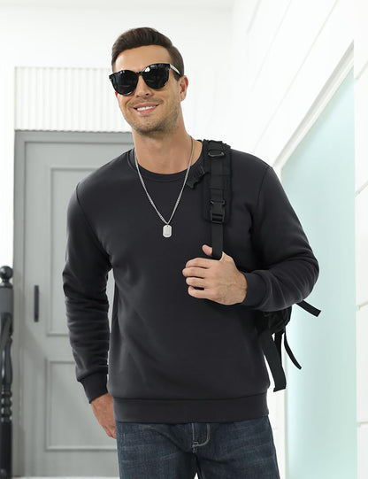Men’s Sherpa Lined Sweatshirt Warm Heavyweight Fleece Pullover