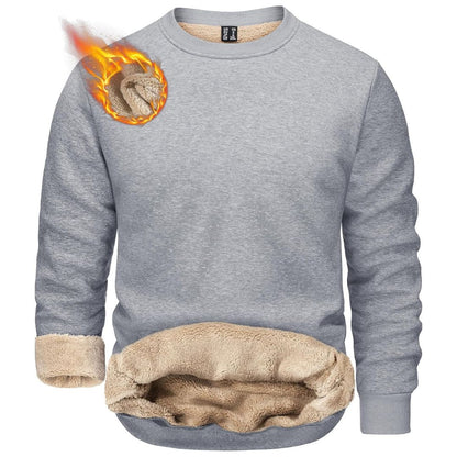 Men’s Sherpa Lined Sweatshirt Warm Heavyweight Fleece Pullover