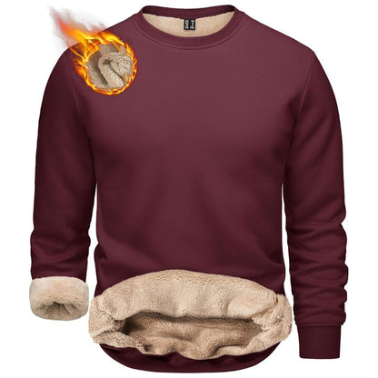 Men’s Sherpa Lined Sweatshirt Warm Heavyweight Fleece Pullover
