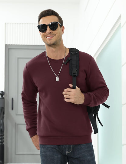 Men’s Sherpa Lined Sweatshirt Warm Heavyweight Fleece Pullover